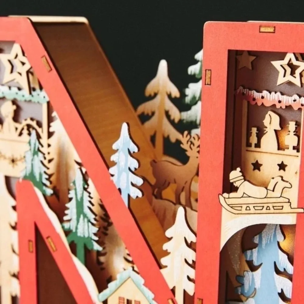 NWT Anthropologie Wonderland Christmas Scene Letter N